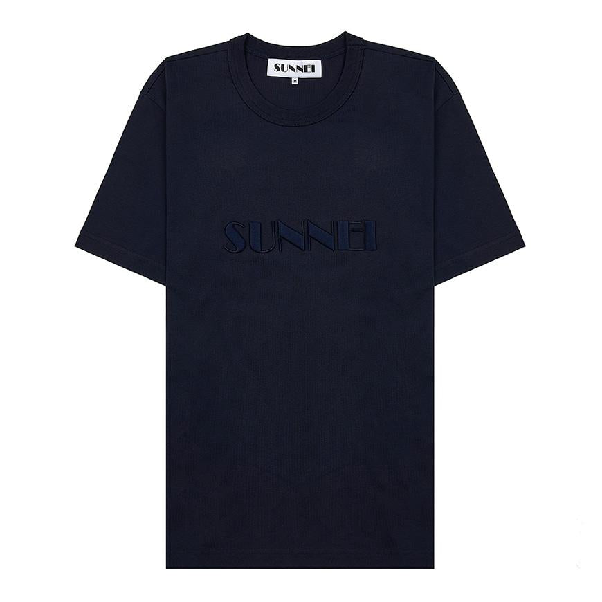 SUNNEI Men’s Big Logo Embroidered Short Sleeve T-Shirt Navy