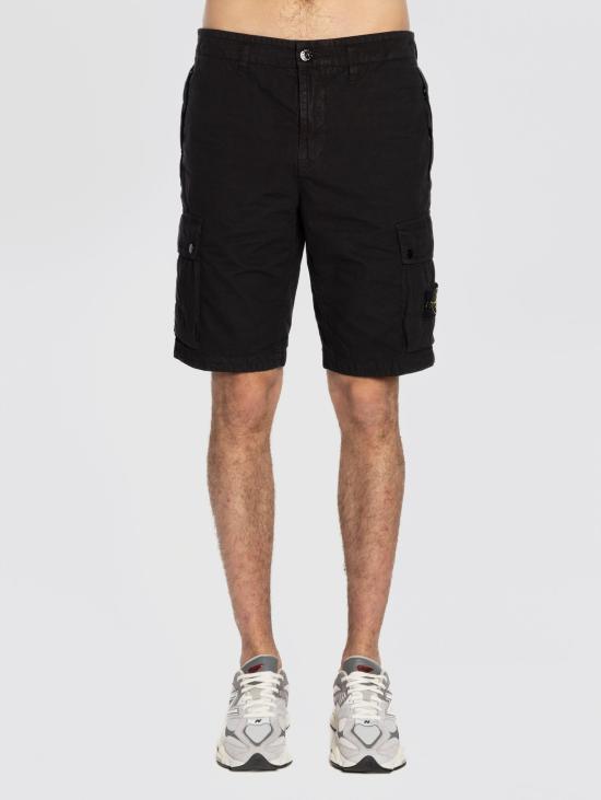 STONE ISLAND Brushed Organic Canvas Cargo Bermuda Shorts with K1S15 S00WA V0129