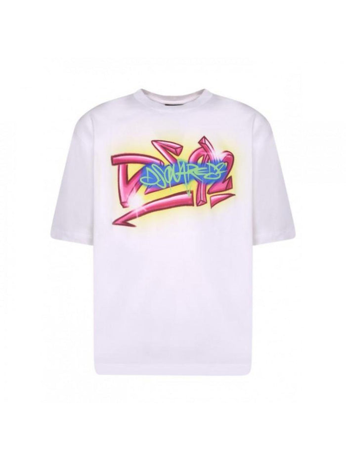 Dsquared2 Label Tag Loose Fit T-Shirt White Men’s