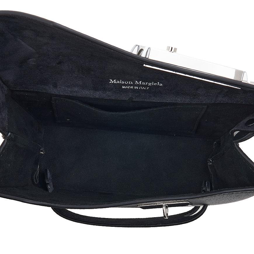 Maison Margiela Women’s Classic Stitch Small Clutch Bag Black Leather