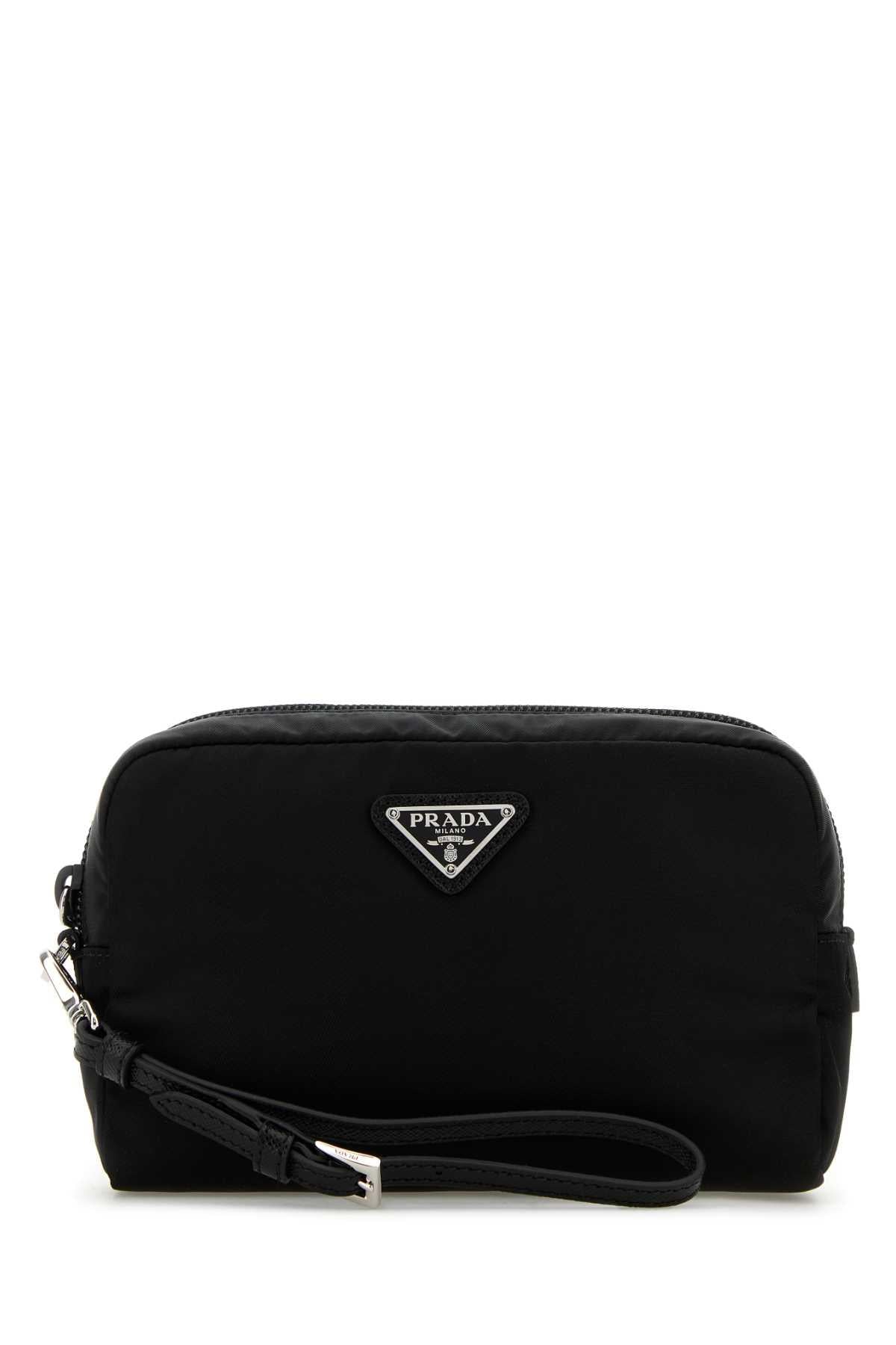 PRADA Black Nylon Zip Pouch