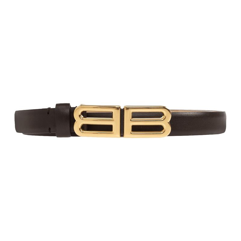 BALENCIAGA Bolero BB Leather Women’s Belt Brown