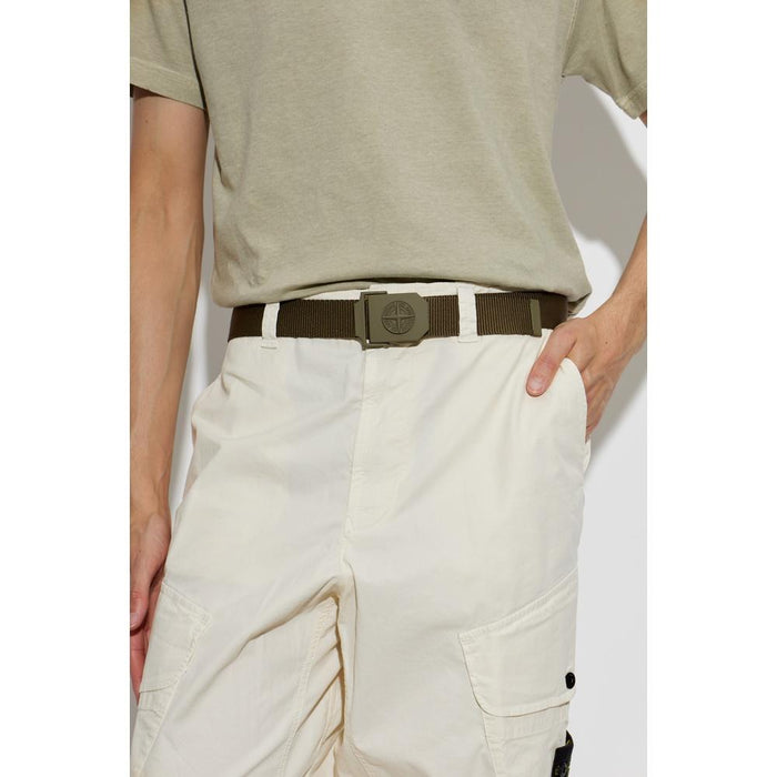 STONE ISLAND Compass Logo Buckle Belt Black Men’s Accessories
