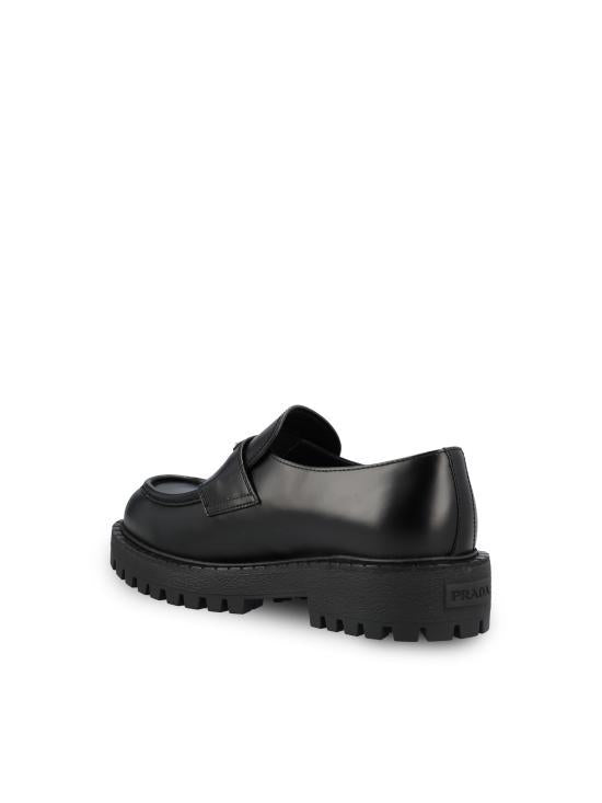 PRADA Black Leather Loafers for Men 2DE151 G001B4 LF0002