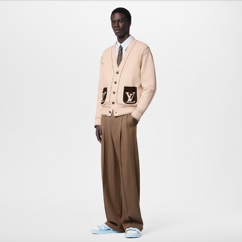 Louis Vuitton Signature Light Cardigan Ivory Brown Men’s Knit
