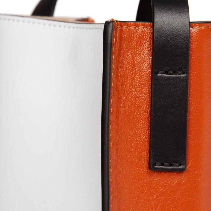 Marni Logo Two-Tone Leather Shoulder Bag
