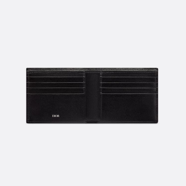 DIOR MEN Black Dior Oblique Jacquard Bifold Wallet 2OBBH027YSE