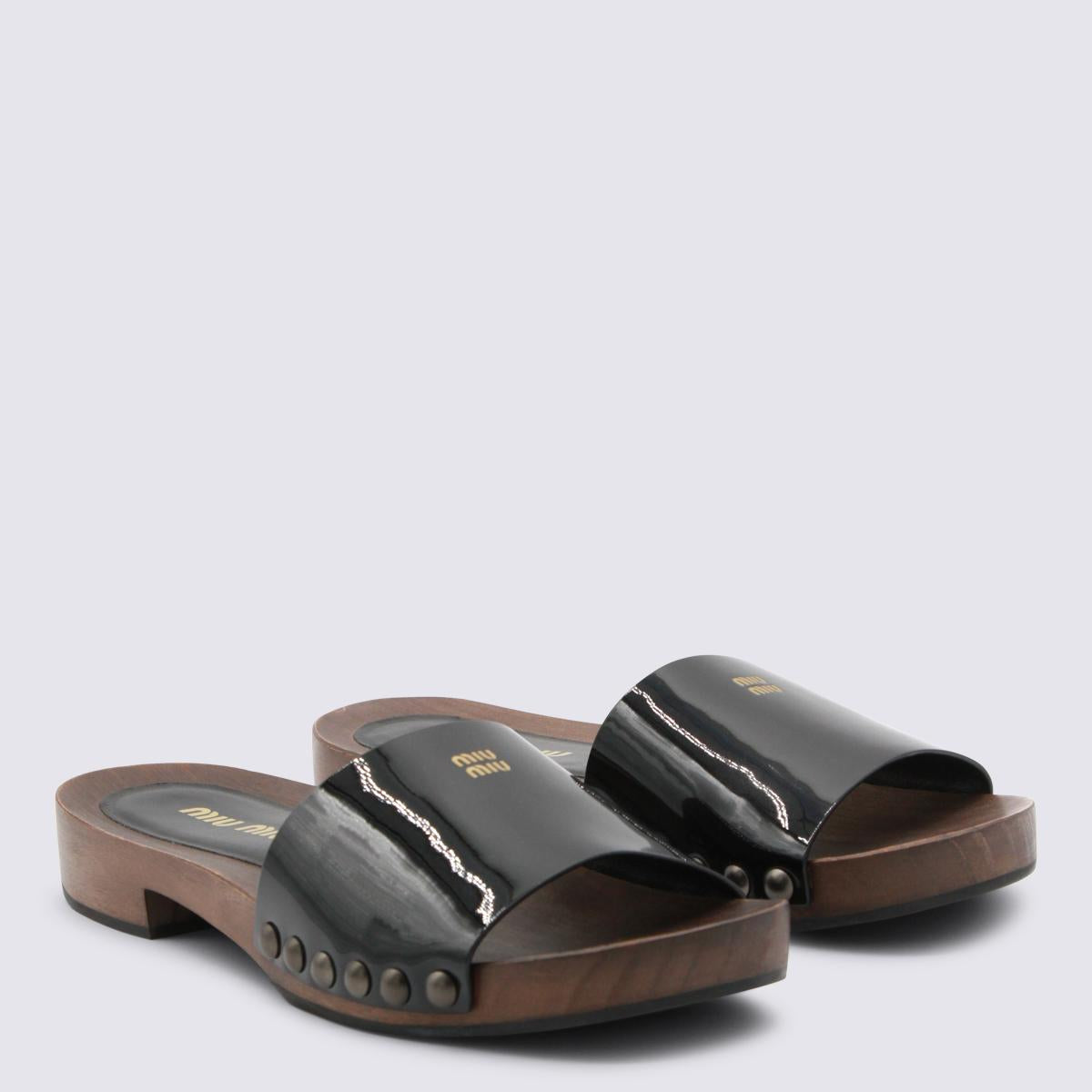Miu Miu Black Leather Sandals