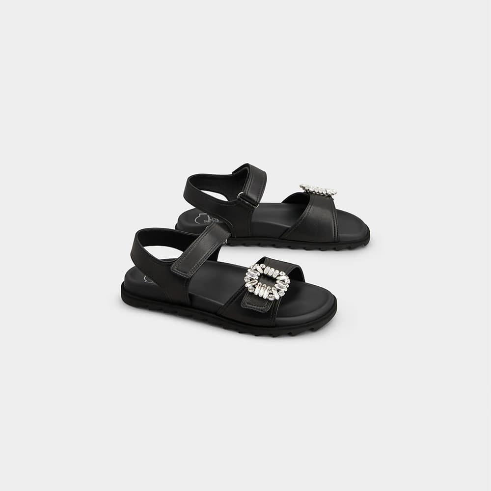 Roger Vivier Slidy Viv Sandals Black RVW458446 9091 TB999