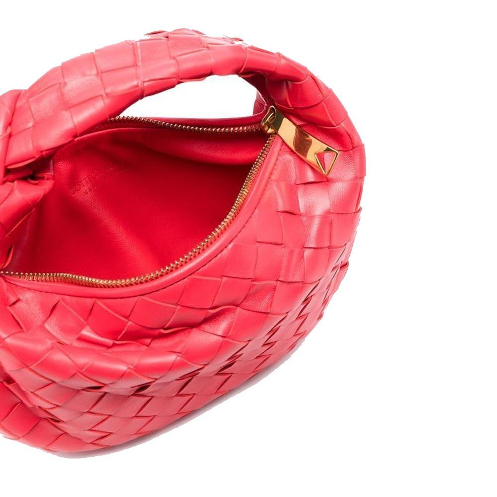 Bottega Veneta Intrecciato Mini Jodie Leather Top Handle Tote Bag Pink