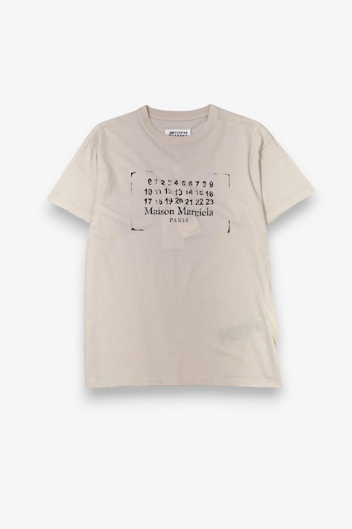 Maison Margiela Stitch Logo Stamp Logo Short Sleeve T-Shirt White
