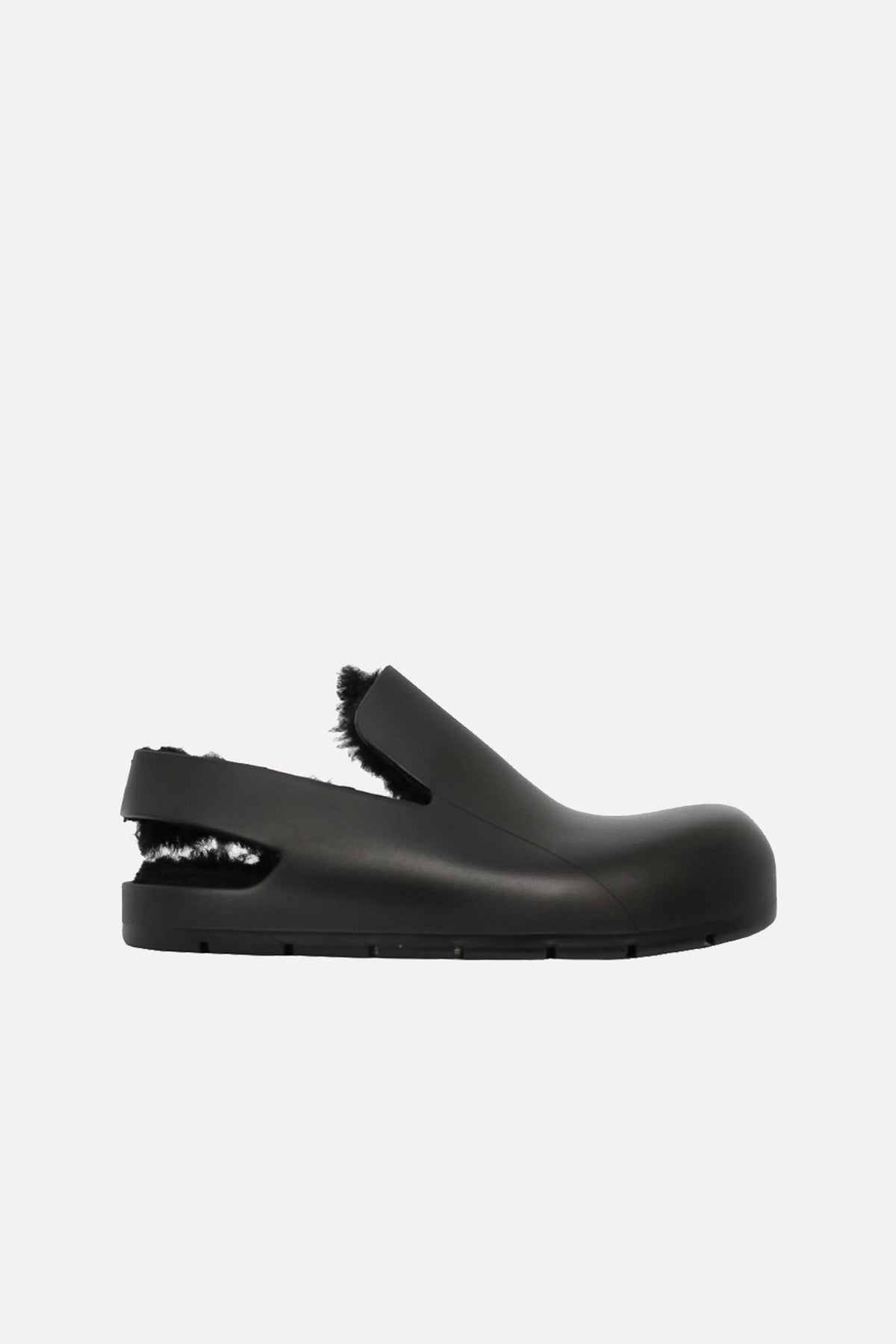 Bottega Veneta Shearling Rubber Slingback Sandals Women’s Black