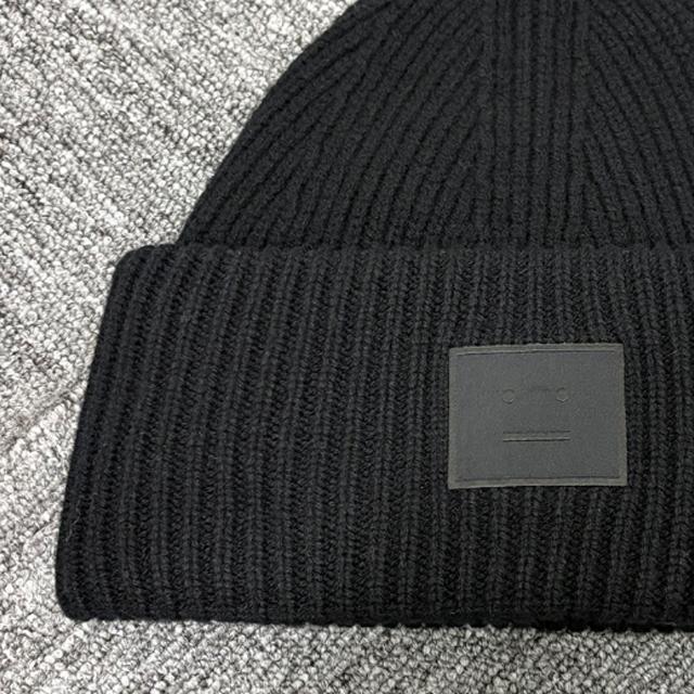 Acne Studios Large Face Logo Wool Knit Beanie Unisex C40425 900