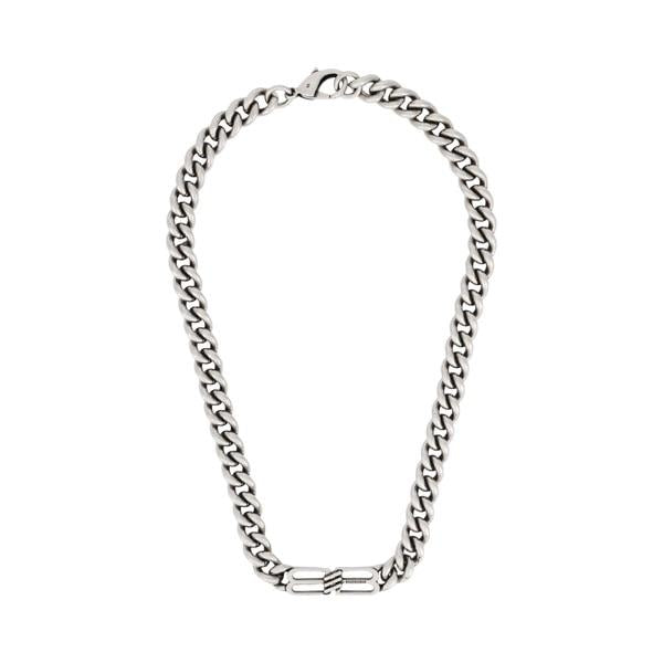 BALENCIAGA BB Icon Gourmette Silver Necklace