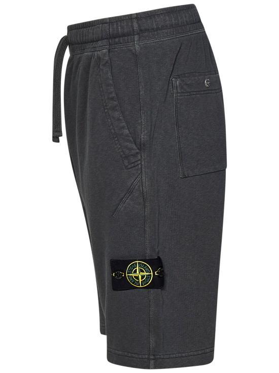 STONE ISLAND Dark Gray Cotton Drawstring Logo Shorts K1S156200009 S0060 V0165