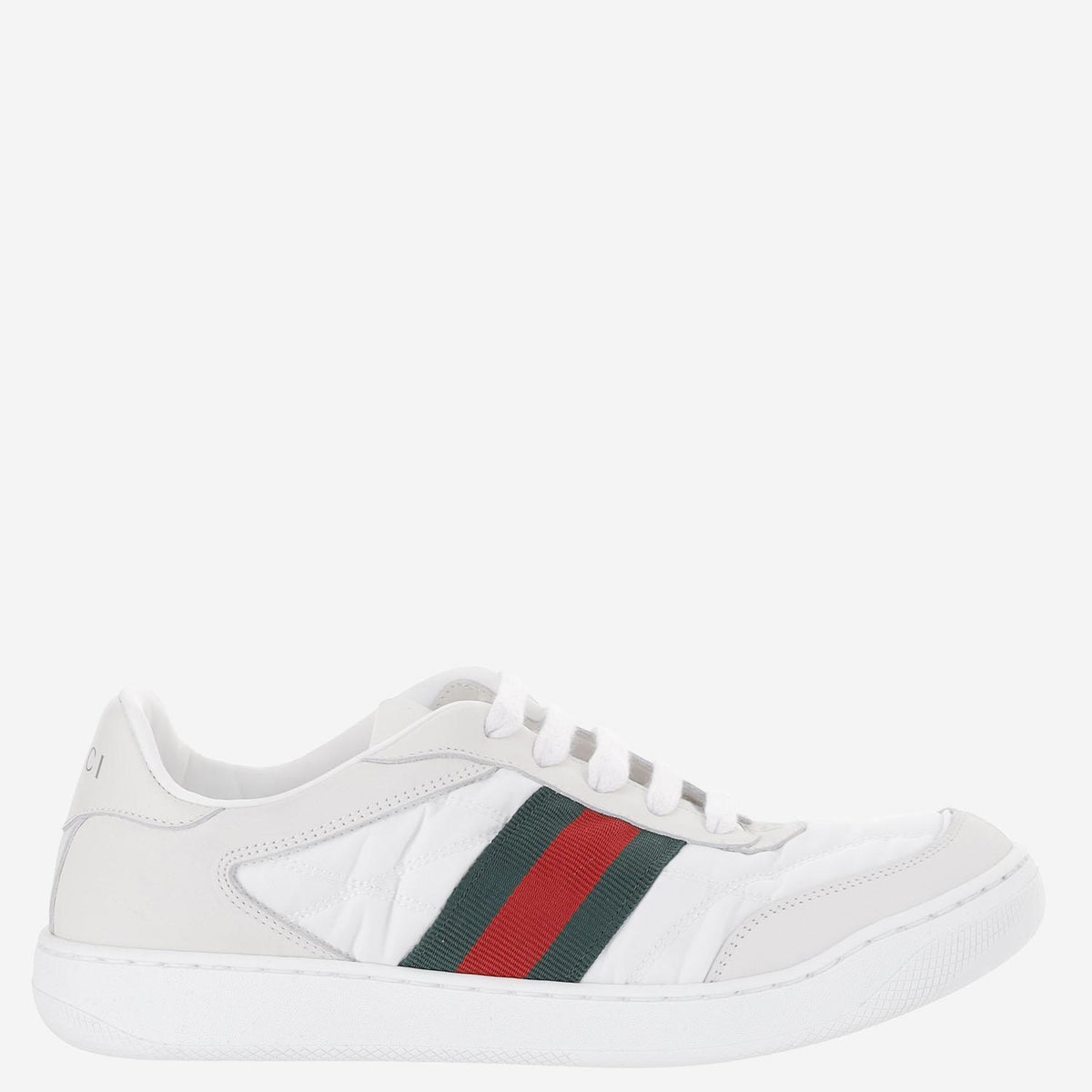 GUCCI White Leather Low-Top Sneakers