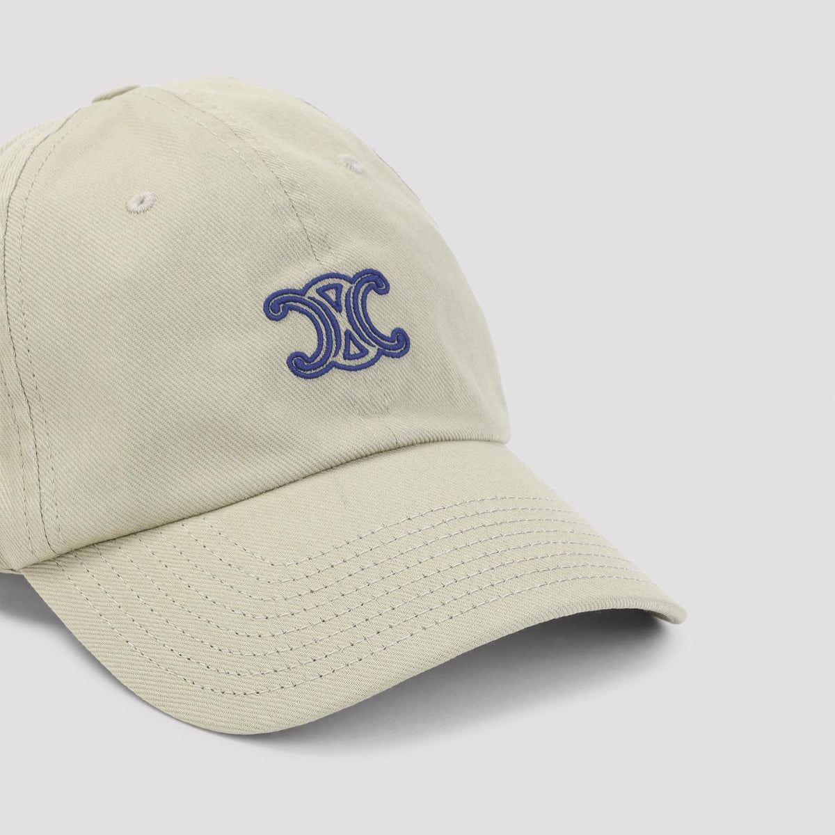 CELINE Black Cotton Logo Baseball Cap