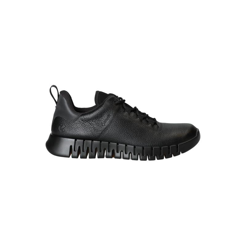 ecco Black Leather Low-Top Sneakers for Men