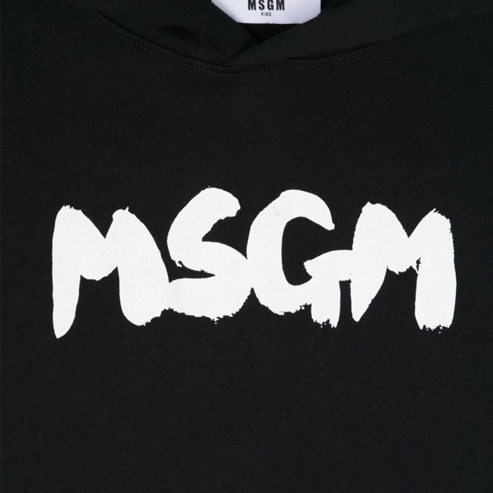 MSGM Black Logo Hoodie Women’s Kids 24FW F4MSJUHS057 110