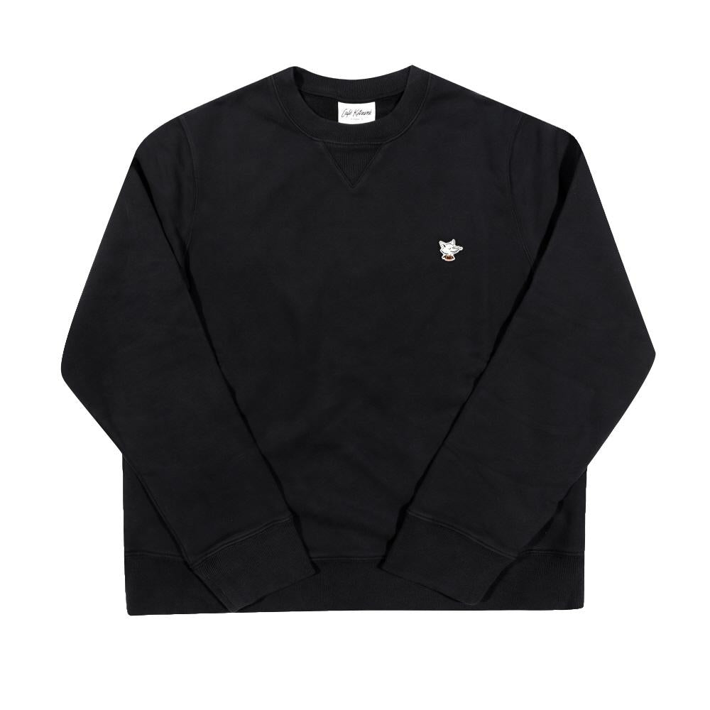 Maison Kitsune Barista Fox Patch Sweatshirt Unisex Navy Cott OU00301 KM0330 P199