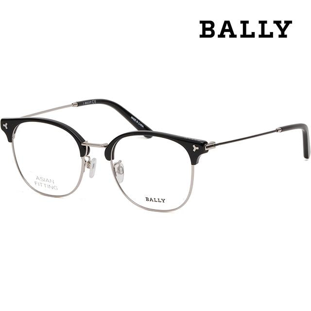 BALLY Gray Half-Rim Acetate Eyeglass Frames Unisex Asian Fit