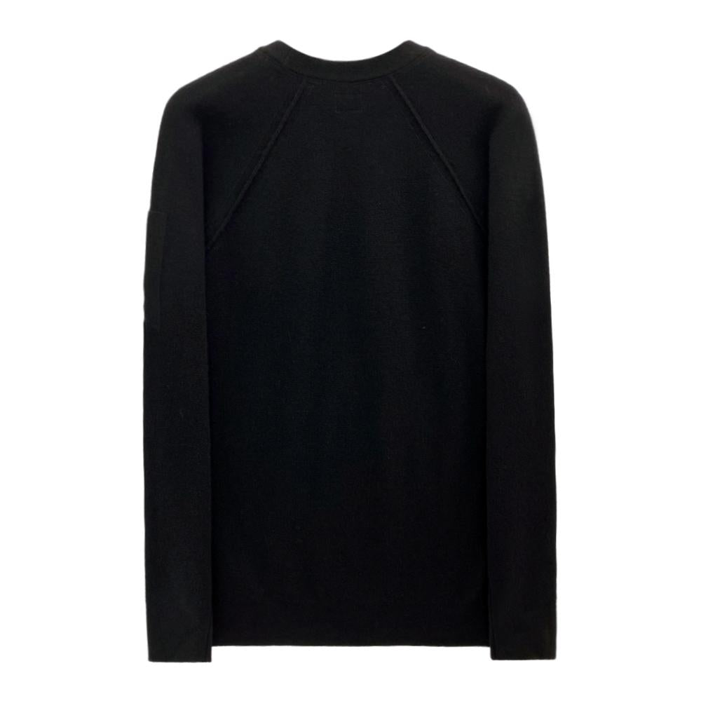 CP Company Lens Patch Lambswool Knit Cardigan Black Men