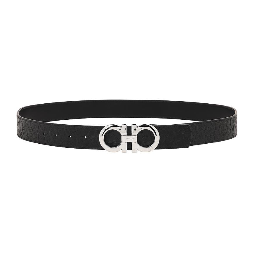 Ferragamo Men’s Gancini Reversible Leather Belt Black/Brown