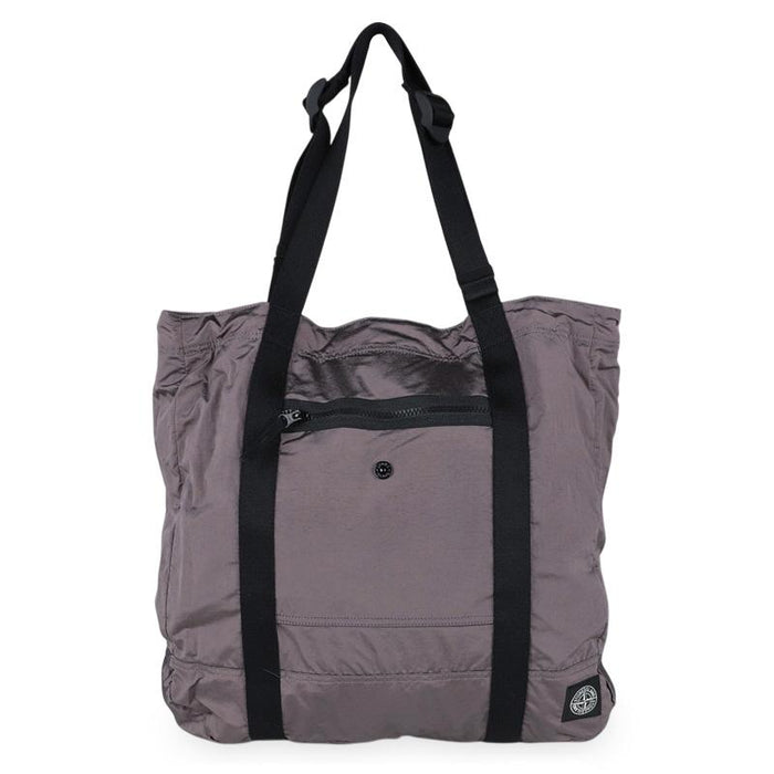 STONE ISLAND Men's Nylon Tote Bag with Logo Patch Purple