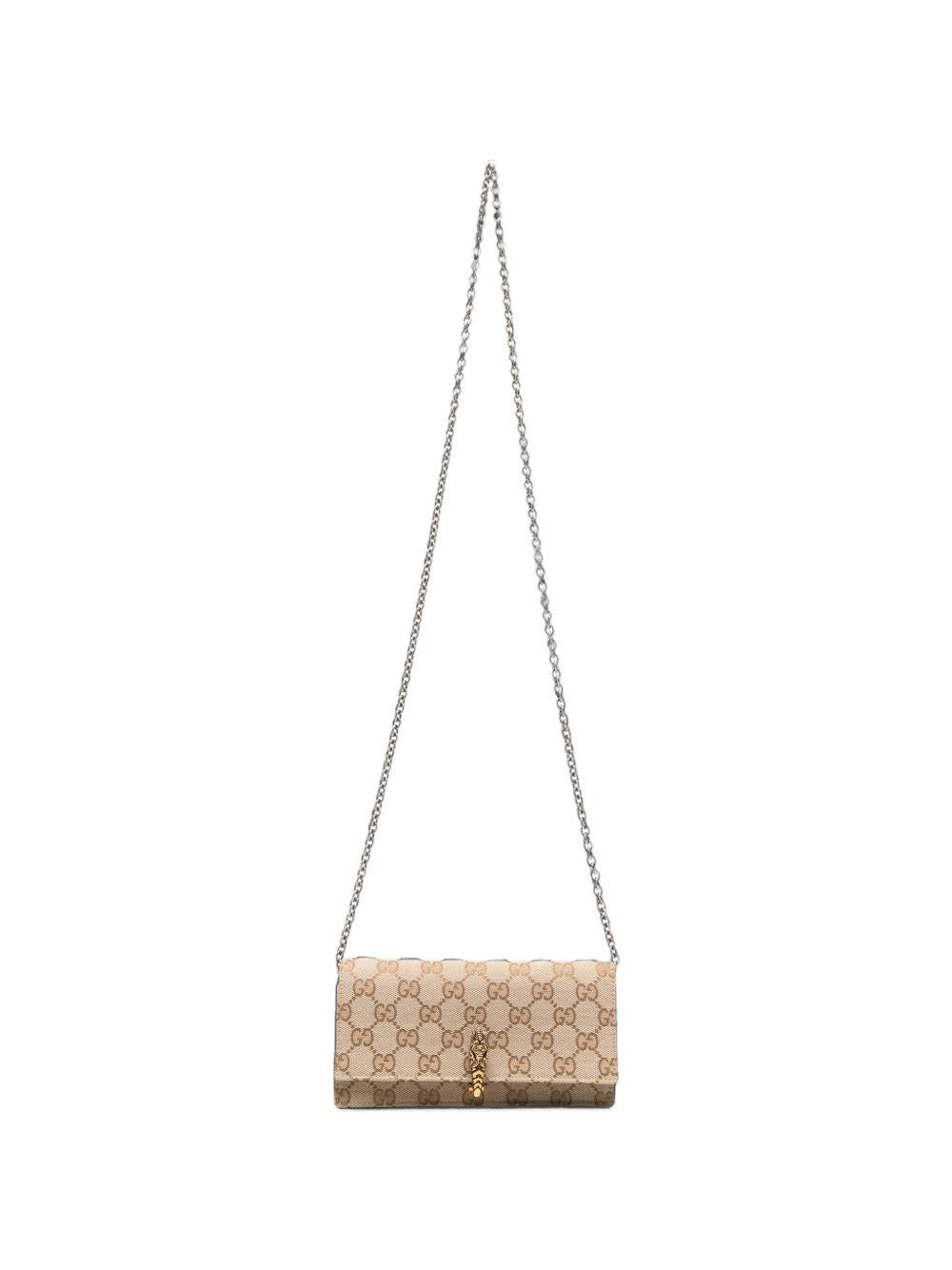 GUCCI Leather Clutch Bag Brown