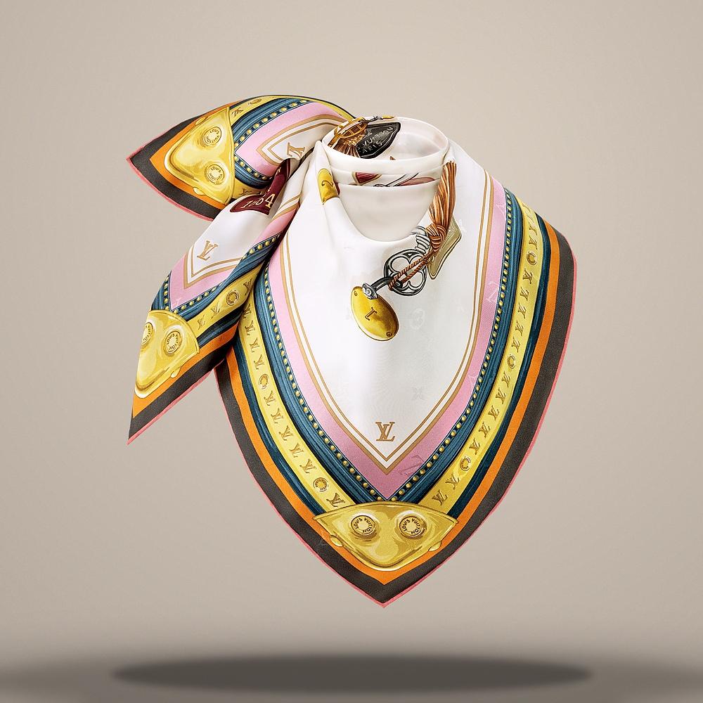 Louis Vuitton Getaway Square 90 Scarf White M98498