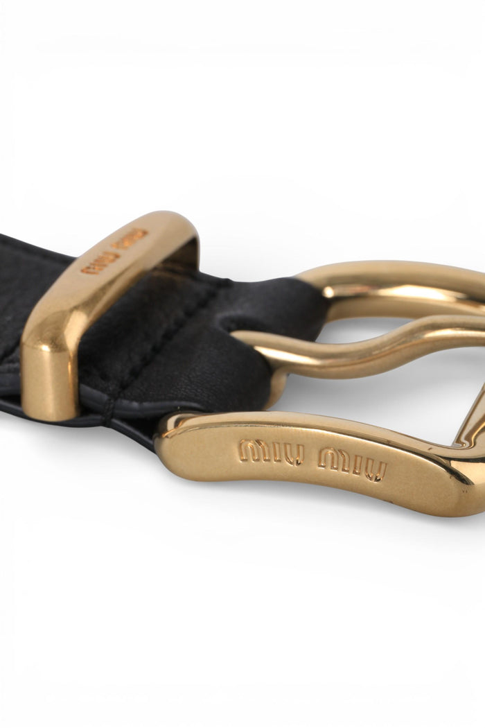 Miu Miu Black Leather Belt 5CC536 EFX F0002