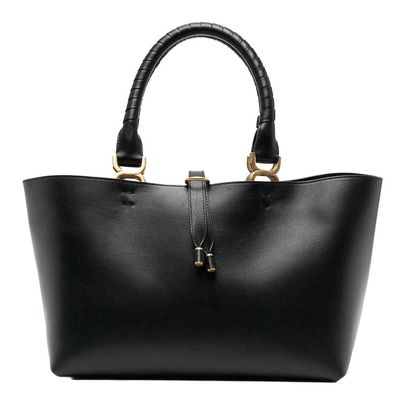 Chloe Marcie Leather Tote Bag Black