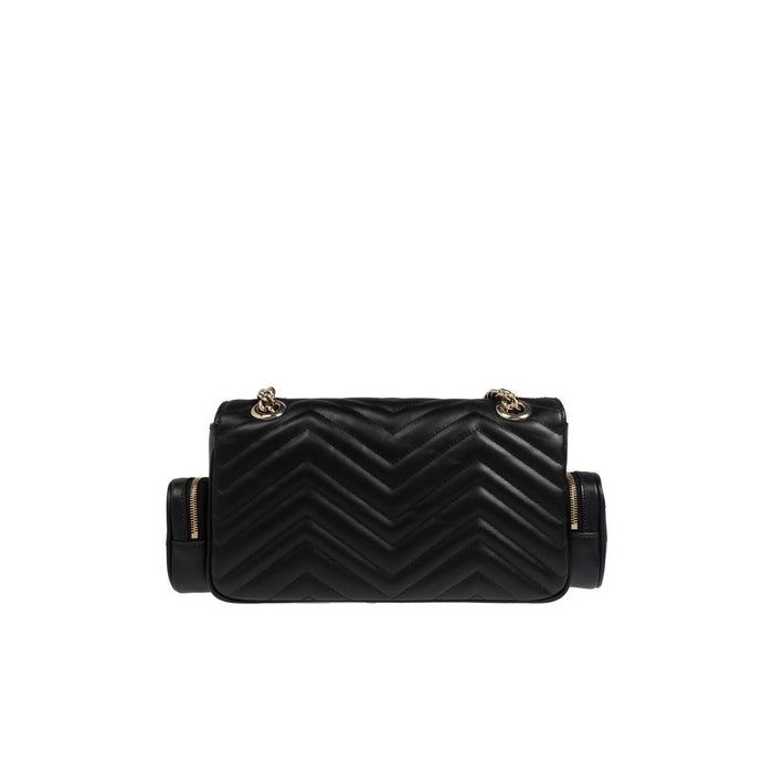 GUCCI GG Marmont Pocket Leather Shoulder Bag Black