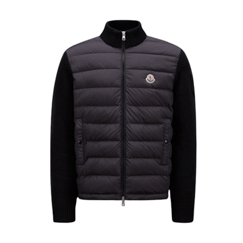 Moncler Tricot Knit Down Cardigan Jacket Black Men's 091 9B00020 M1115