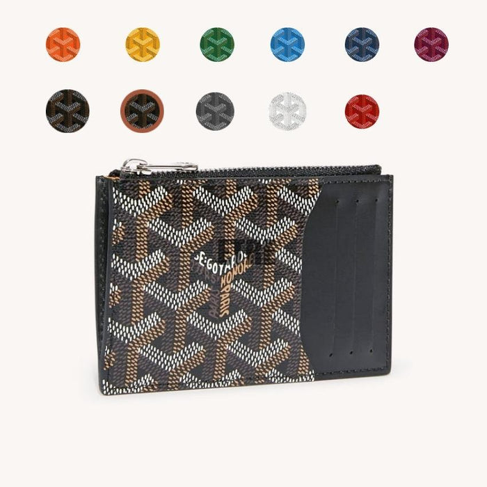 GOYARD Leather Zipper Card Holder Unisex Wallet Multi-Color