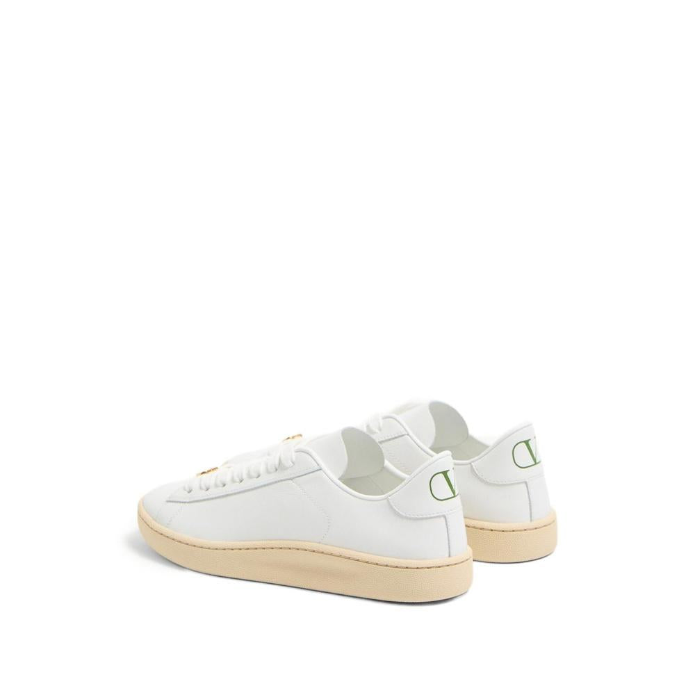 VALENTINO Loeikko Women’s Low-Top Leather Sneakers White Beige