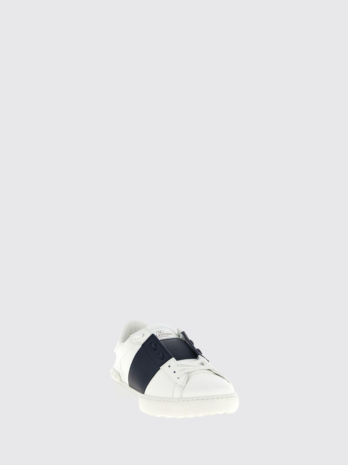 VALENTINO Blue Leather Low-Top Sneakers