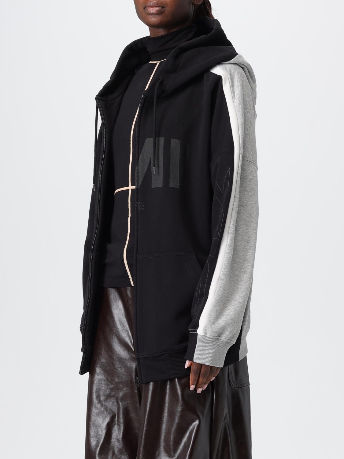 Maison Margiela Gray Cotton Logo Hoodie for Women