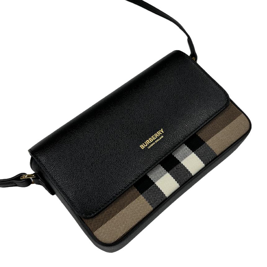 BURBERRY Mini Crossbody Bag New Hampshire Check Black 80840281 81072691