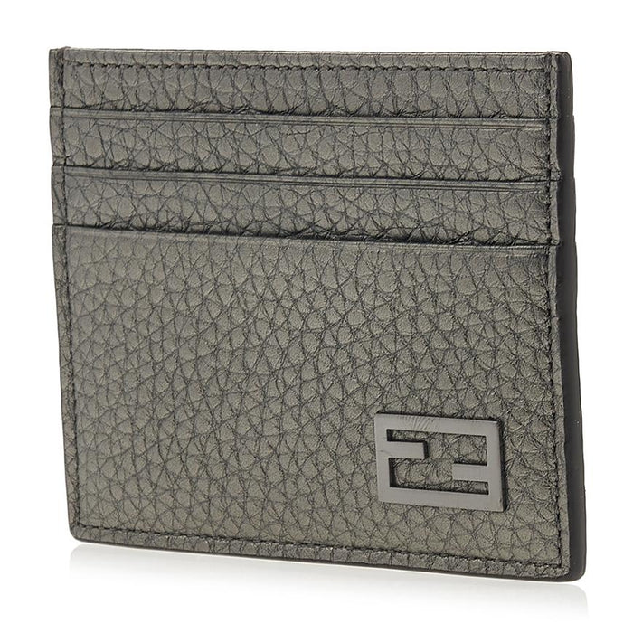 FENDI Baguette Leather Card Holder Wallet Black Men’s