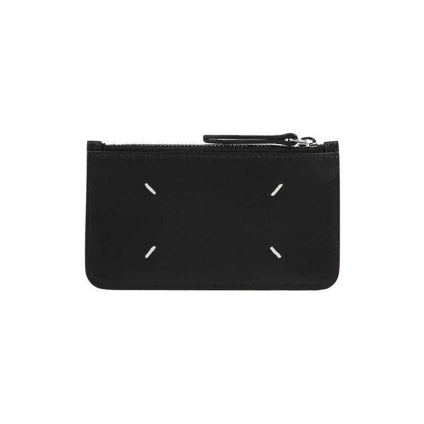 Maison Margiela Unisex Four-Stitch Leather Card Holder Black