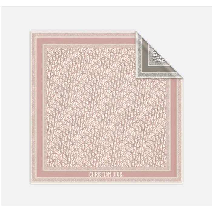 DIOR Oblique Twin 90 Square Scarf Navy Silk