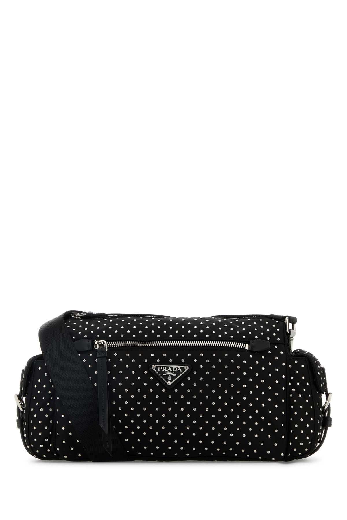 PRADA Black Leather Shoulder Bag