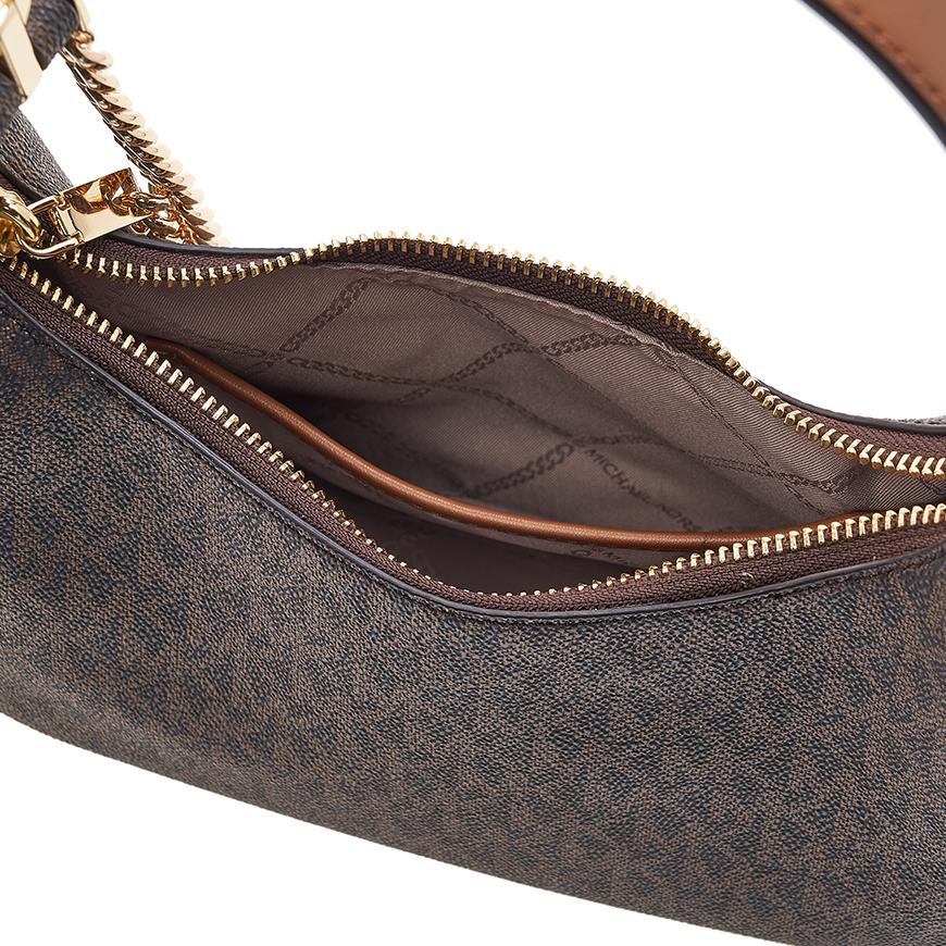 Michael Kors Piper Shoulder Bag Brown Monogram Canvas Handbag