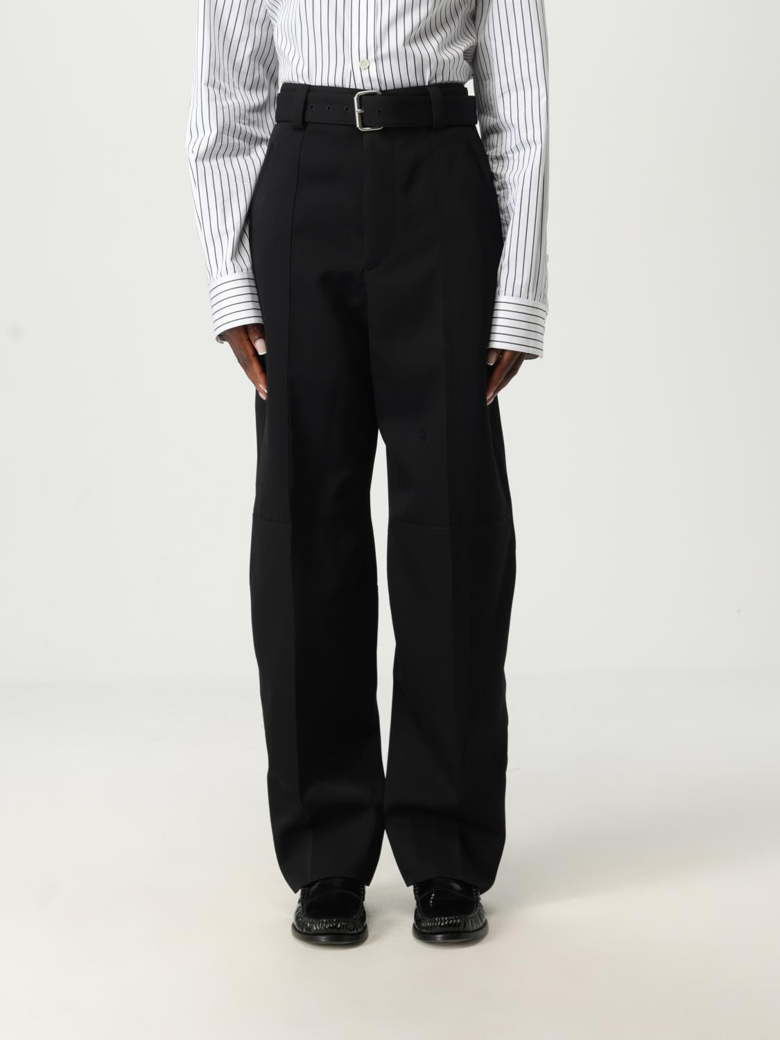 Bottega Veneta Black Wool Classic Trousers for Women