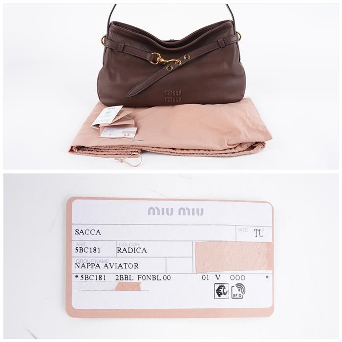 Miu Miu Avantgarde Nappa Leather Medium Tote Bag Navy