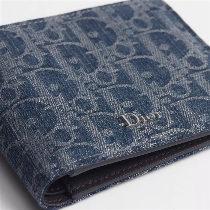 DIOR Men’s Bifold Wallet Black Leather
