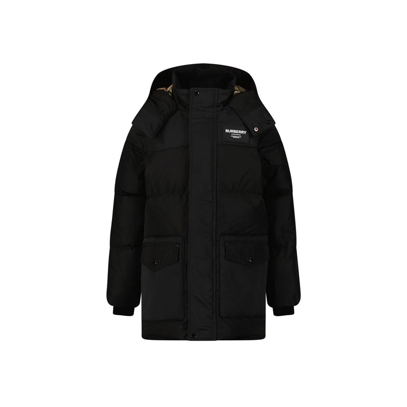 BURBERRY Black Horseferry Hooded Jacket Women