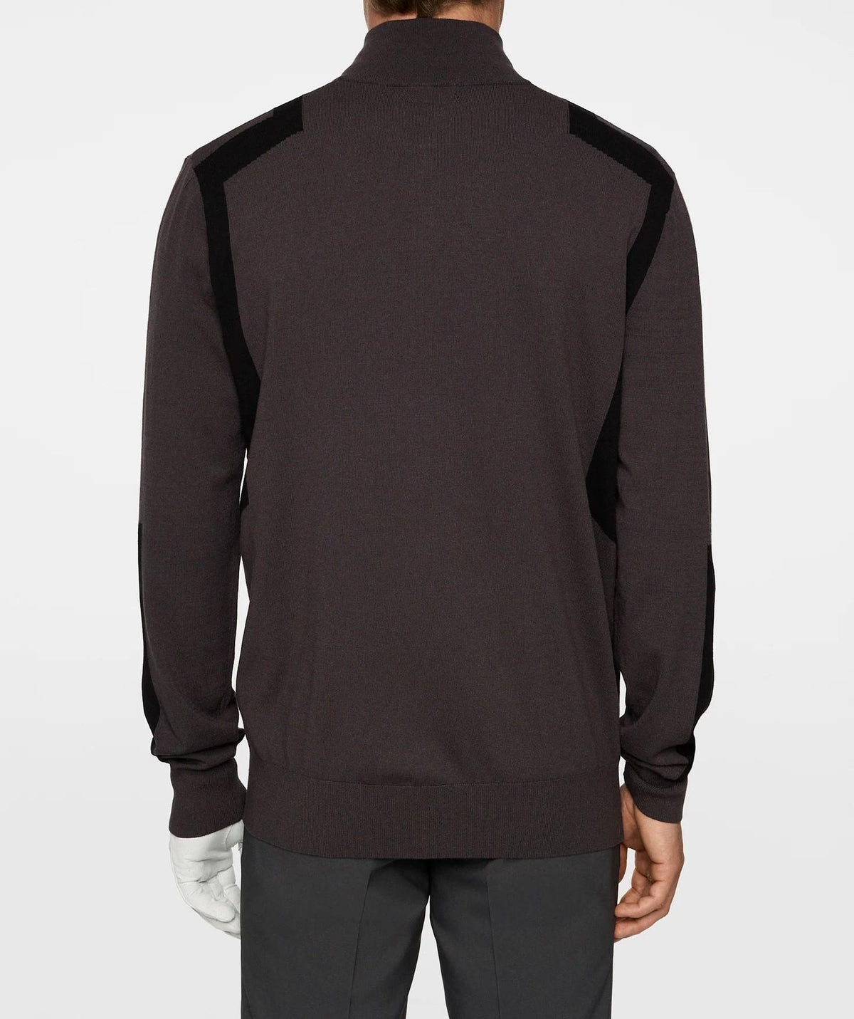 J LINDEBERG Men’s Golf Knit Zip-Up Sweater Asphalt