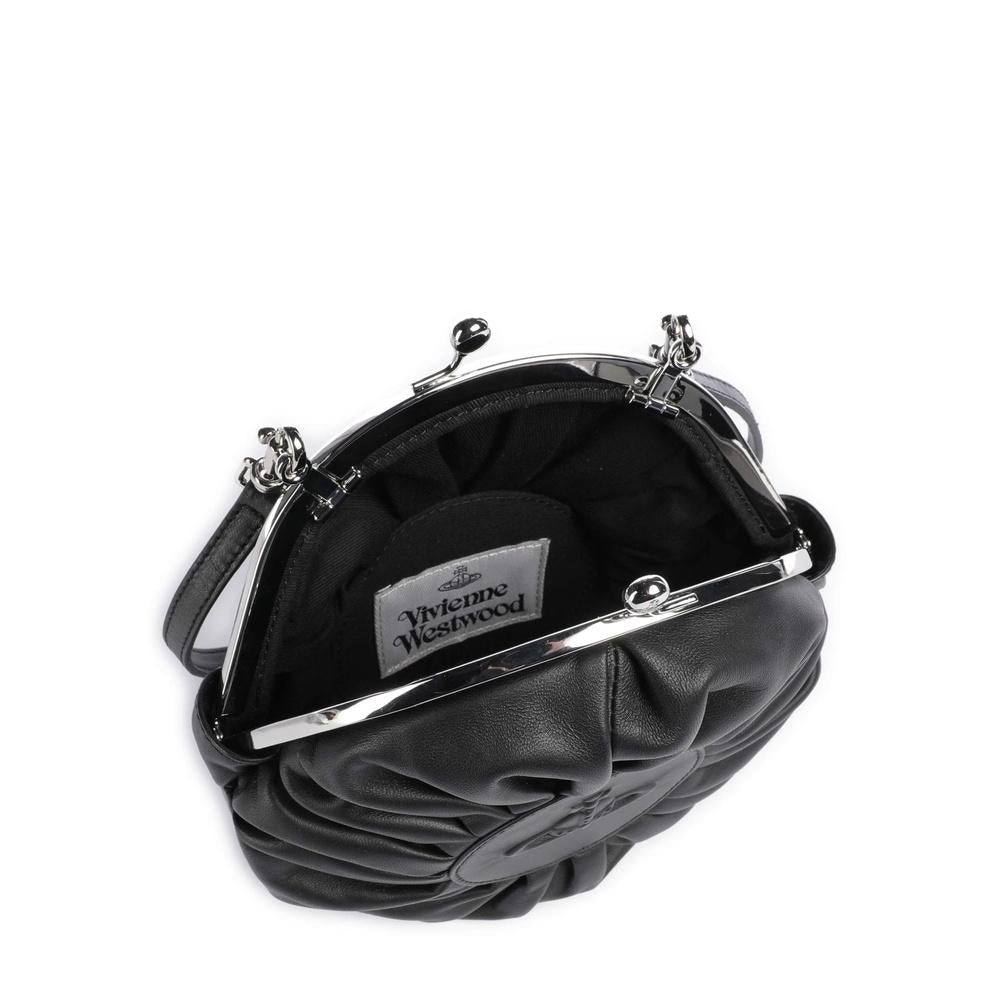 Vivienne Westwood Louisa Frame Crossbody Bag Black Leather